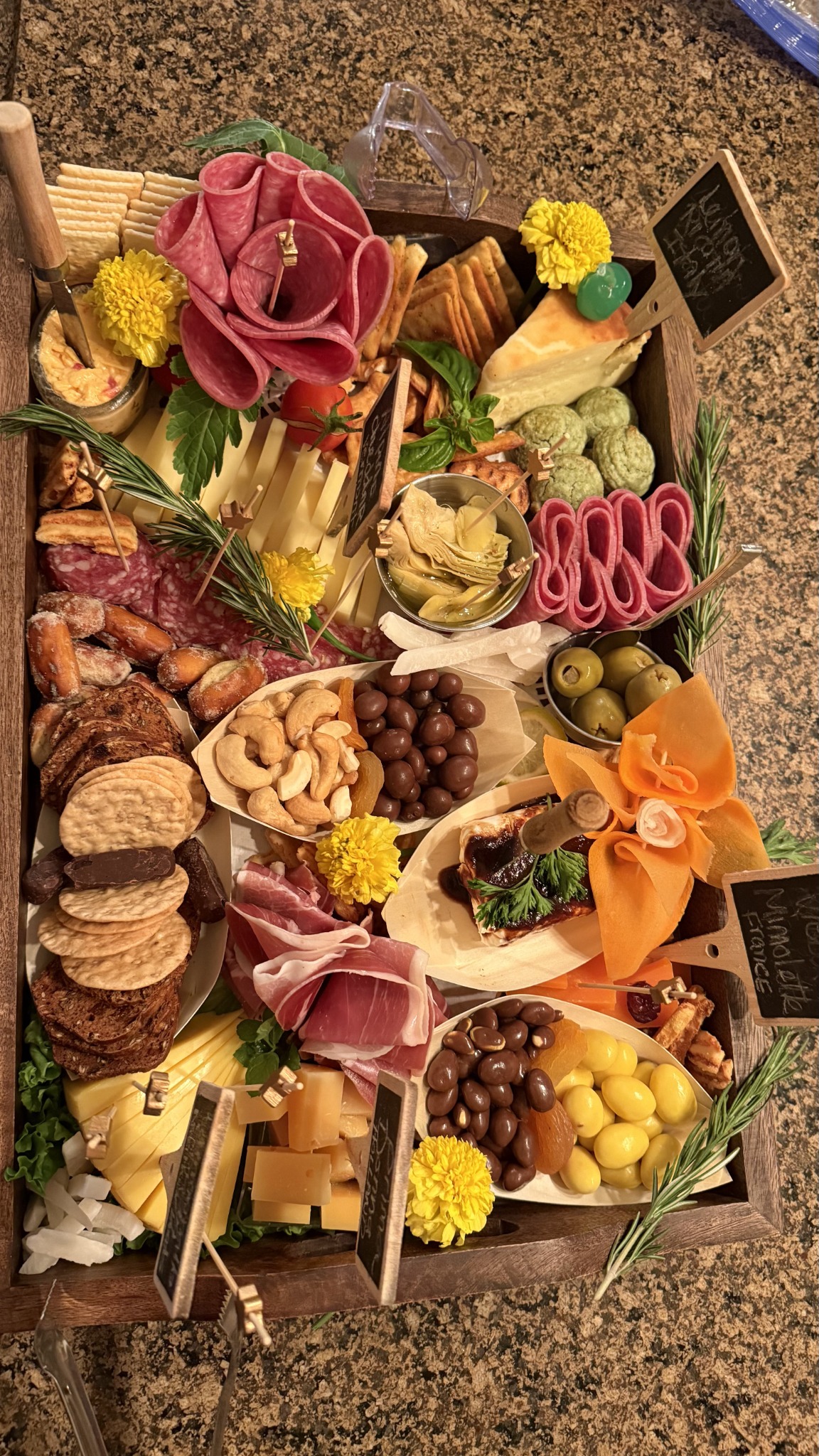 Custom charcuterie board by Fussy Caterer Creations, NJ.